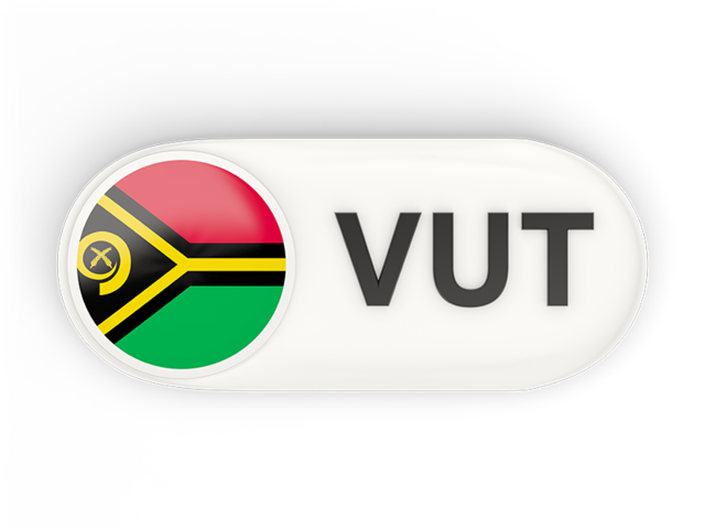 Round button with ISO code. Download flag icon of Vanuatu at PNG format