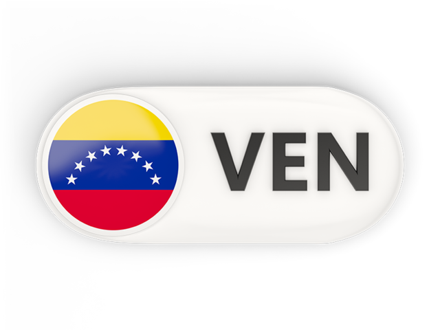 Круглая кнопка с ISO кодом. Скачать флаг. Венесуэла