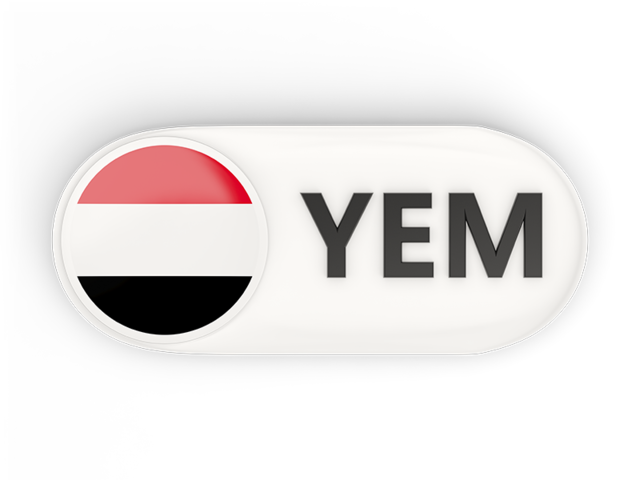 Round button with ISO code. Download flag icon of Yemen at PNG format