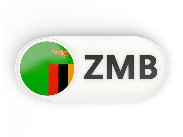 Round button with ISO code. Download flag icon of Zambia at PNG format