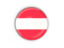 Austria. Round button with metal frame. Download icon.