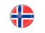 Bouvet Island. Round button with metal frame. Download icon.