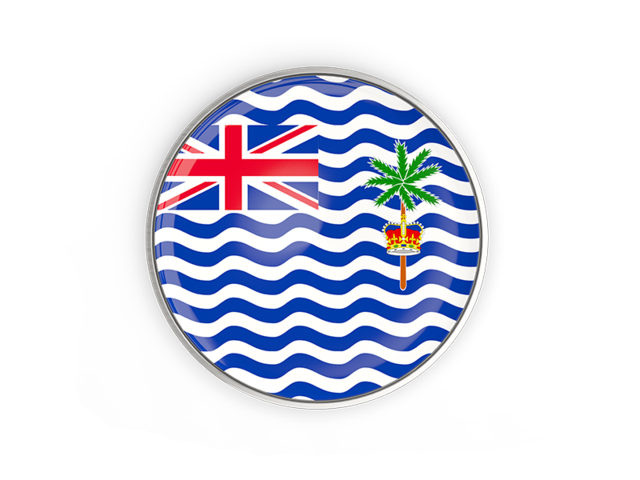 Round button with metal frame. Download flag icon of British Indian Ocean Territory at PNG format