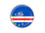 Cape Verde. Round button with metal frame. Download icon.