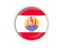 French Polynesia. Round button with metal frame. Download icon.