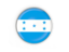 Honduras. Round button with metal frame. Download icon.