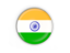 India. Round button with metal frame. Download icon.