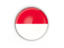 Indonesia. Round button with metal frame. Download icon.