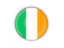 Ireland. Round button with metal frame. Download icon.