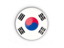 South Korea. Round button with metal frame. Download icon.