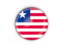 Liberia. Round button with metal frame. Download icon.