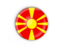 Macedonia. Round button with metal frame. Download icon.