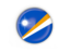 Marshall Islands. Round button with metal frame. Download icon.