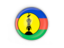 New Caledonia. Round button with metal frame. Download icon.