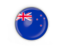 New Zealand. Round button with metal frame. Download icon.