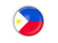 Philippines. Round button with metal frame. Download icon.