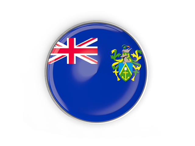 Round button with metal frame. Download flag icon of Pitcairn Islands at PNG format