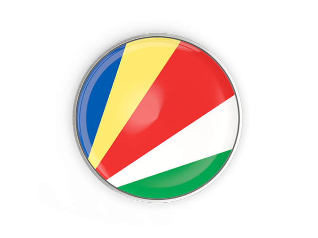 Round button with metal frame. Download flag icon of Seychelles at PNG format