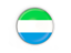 Sierra Leone. Round button with metal frame. Download icon.