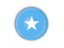 Somalia. Round button with metal frame. Download icon.