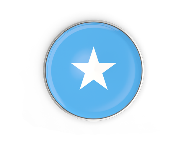 Round button with metal frame. Download flag icon of Somalia at PNG format