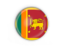 Sri Lanka. Round button with metal frame. Download icon.