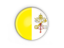 Vatican City. Round button with metal frame. Download icon.