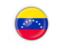 Venezuela. Round button with metal frame. Download icon.