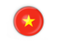 Vietnam. Round button with metal frame. Download icon.