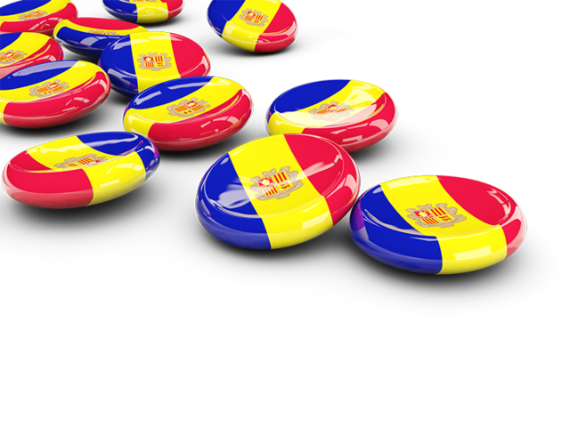 Round buttons. Download flag icon of Andorra at PNG format