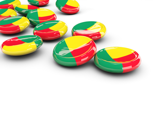 Round buttons. Download flag icon of Benin at PNG format