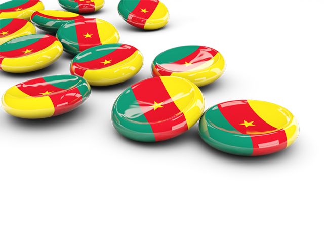 Round buttons. Download flag icon of Cameroon at PNG format