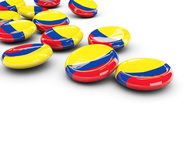 Round buttons. Download flag icon of Colombia at PNG format