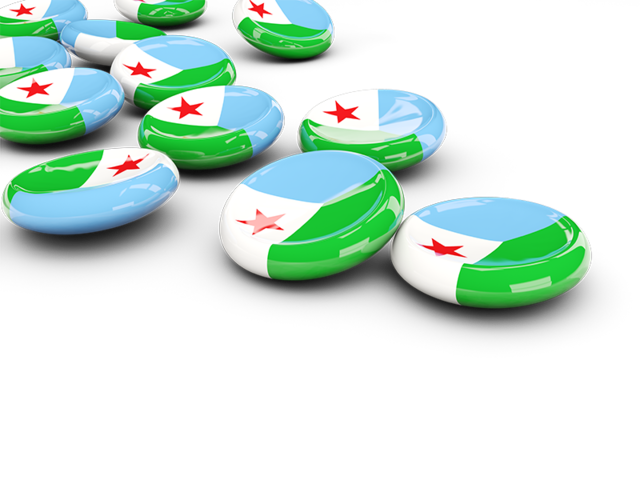 Round buttons. Download flag icon of Djibouti at PNG format