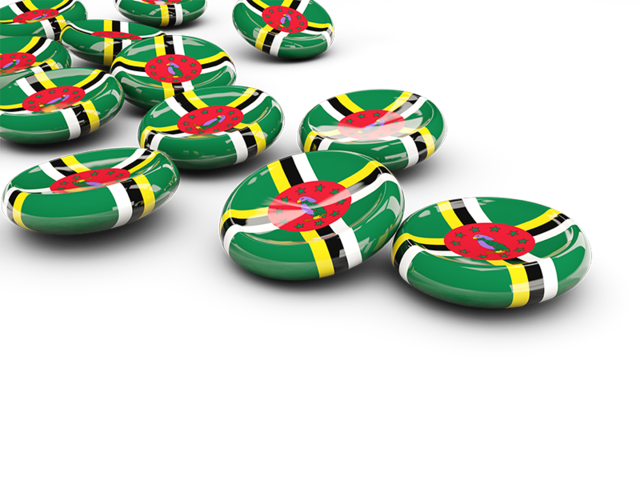 Round buttons. Download flag icon of Dominica at PNG format