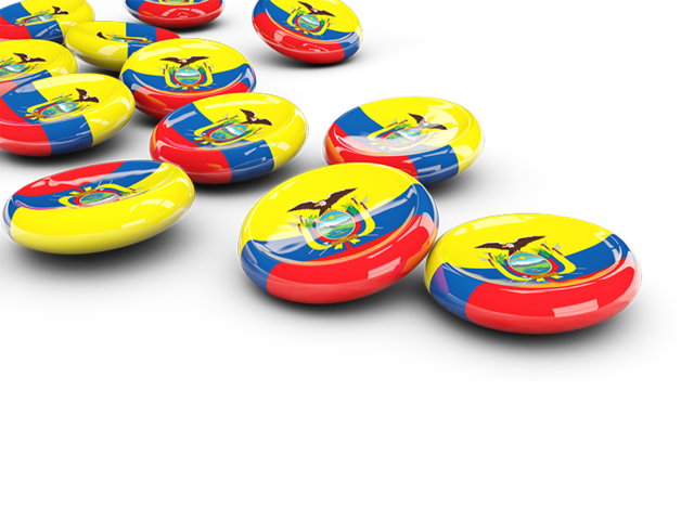 Round buttons. Download flag icon of Ecuador at PNG format