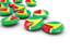 Guyana. Round buttons. Download icon.