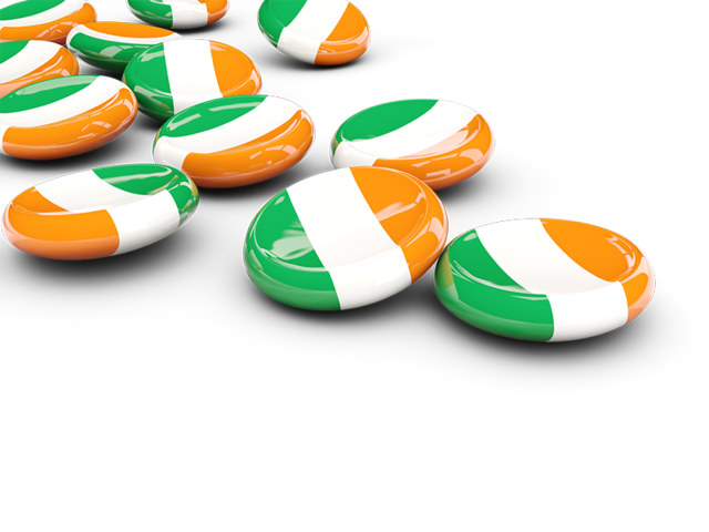 Round buttons. Download flag icon of Ireland at PNG format