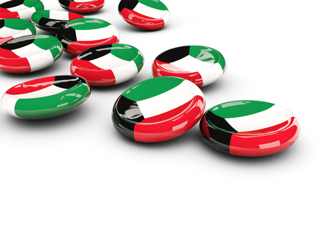 Round buttons. Download flag icon of Kuwait at PNG format