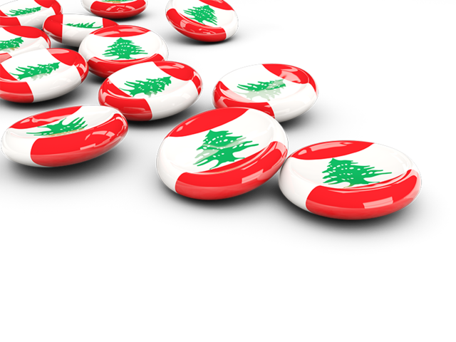 Round buttons. Download flag icon of Lebanon at PNG format