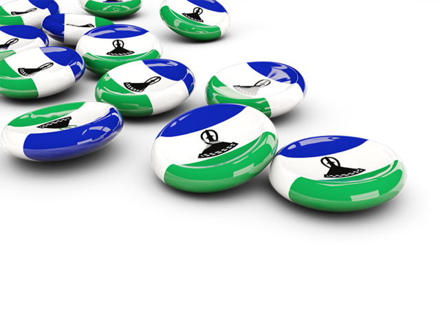 Round buttons. Download flag icon of Lesotho at PNG format