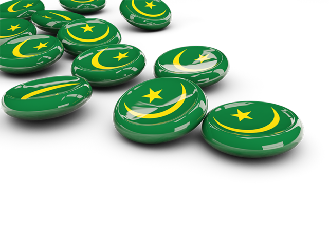 Round buttons. Download flag icon of Mauritania at PNG format