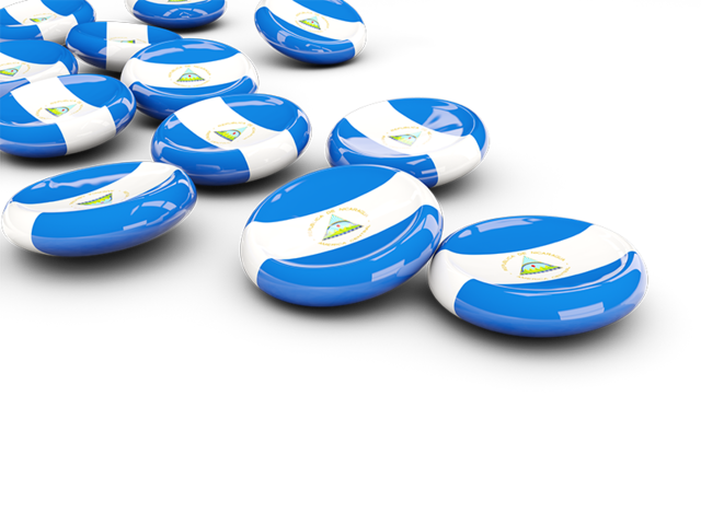 Round buttons. Download flag icon of Nicaragua at PNG format