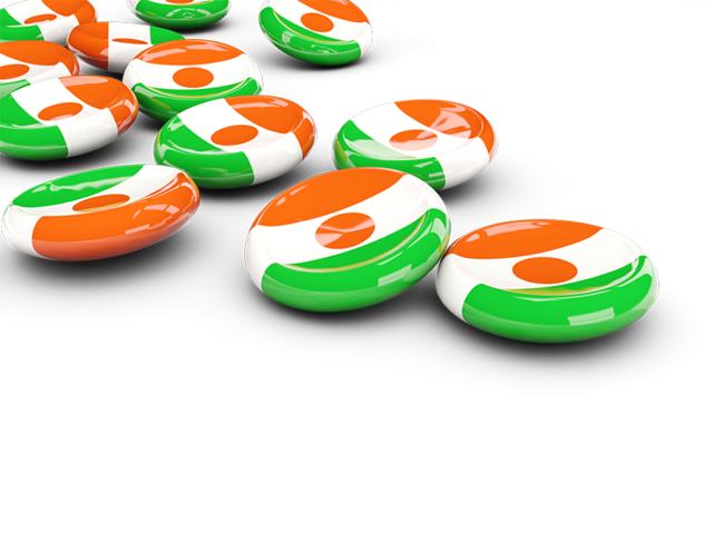 Round buttons. Download flag icon of Niger at PNG format