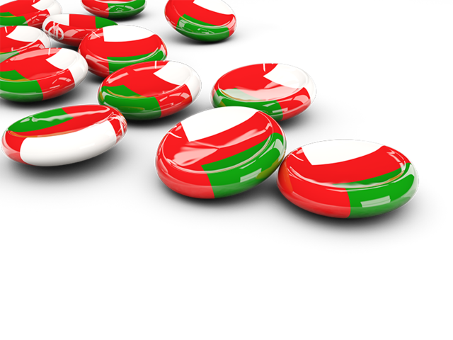 Round buttons. Download flag icon of Oman at PNG format