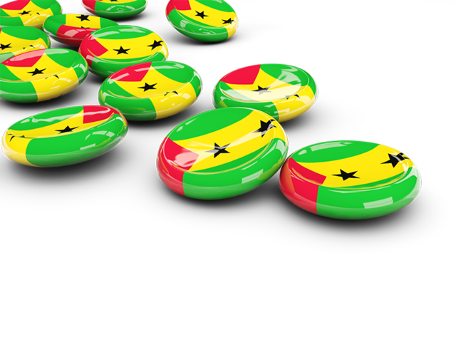 Round buttons. Download flag icon of Sao Tome and Principe at PNG format