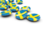 Sweden. Round buttons. Download icon.