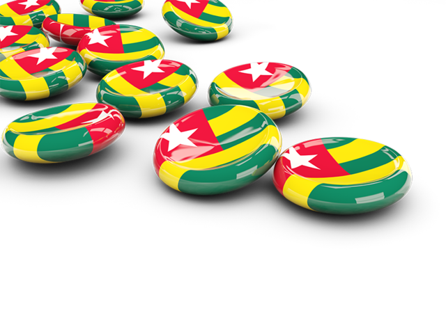 Round buttons. Download flag icon of Togo at PNG format