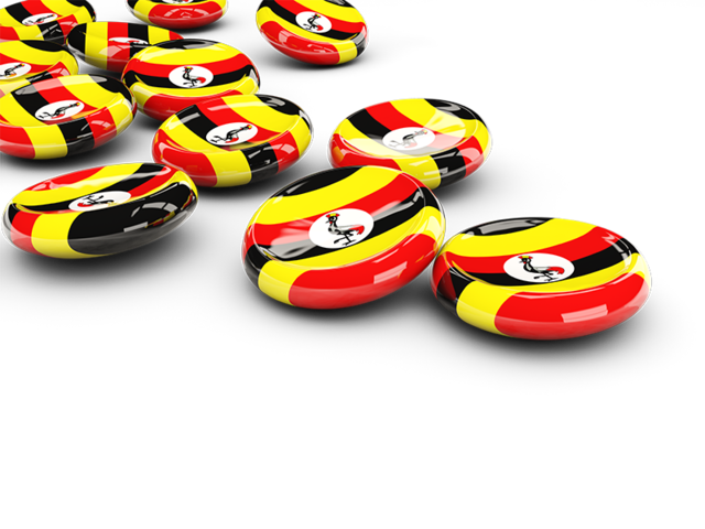 Round buttons. Download flag icon of Uganda at PNG format