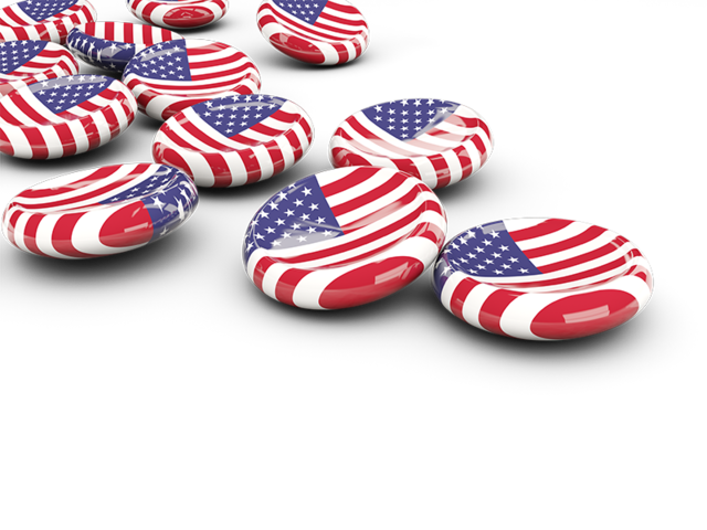 Round buttons. Download flag icon of United States of America at PNG format